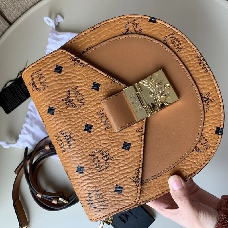 Alternative view of MCM Cognac Crossbody Saddle Bag