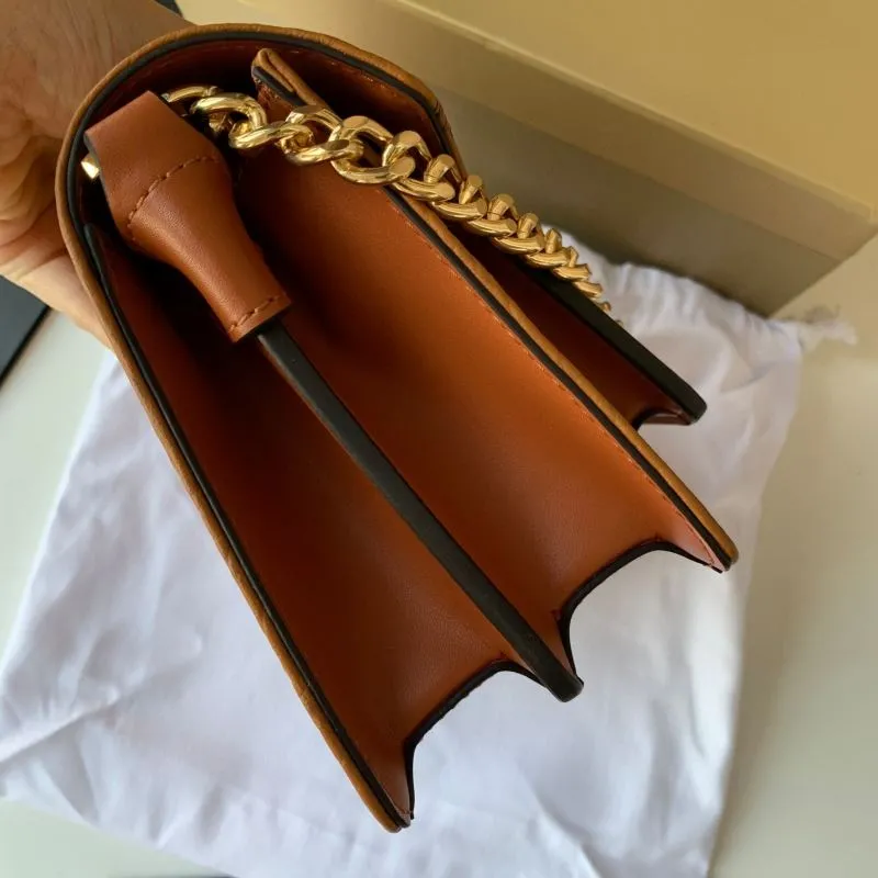 MCM Cognac Chain Satchel Bag - Image 4