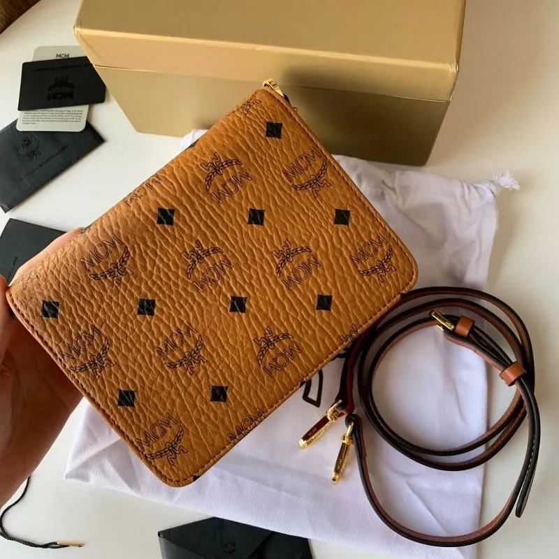 MCM Cognac Chain Satchel Bag - Image 7