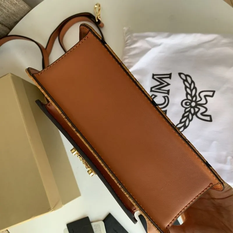 MCM Cognac Brown Satchel Handbag - Image 5
