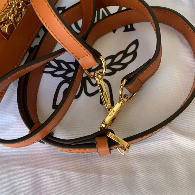 MCM Cognac Brown Satchel Handbag - Image 6