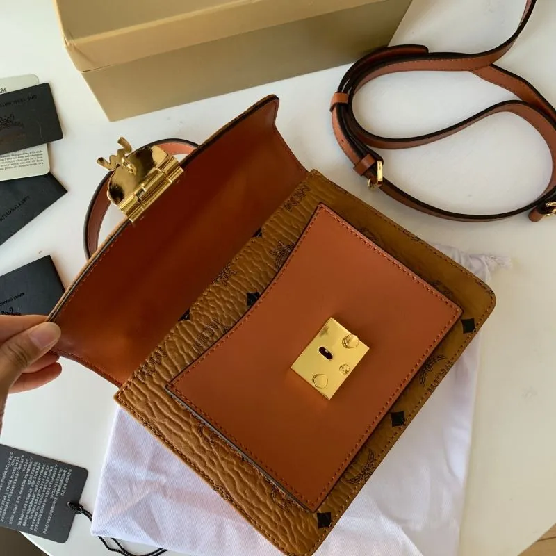 MCM Cognac Brown Satchel Handbag - Image 7