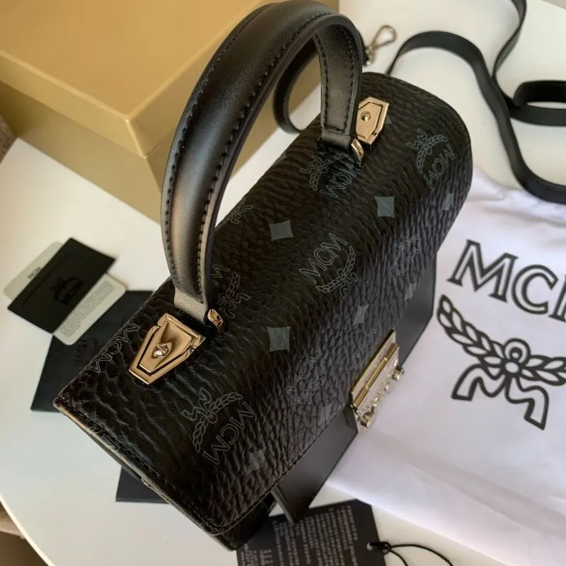 MCM Black Satchel Crossbody Bag - Image 3