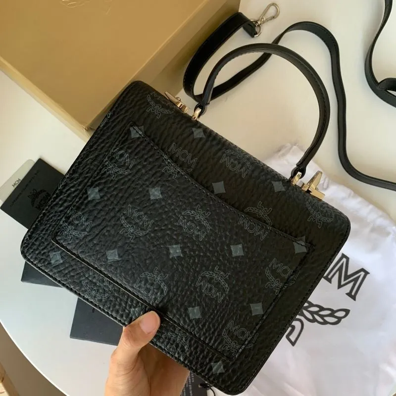 MCM Black Satchel Crossbody Bag - Image 6