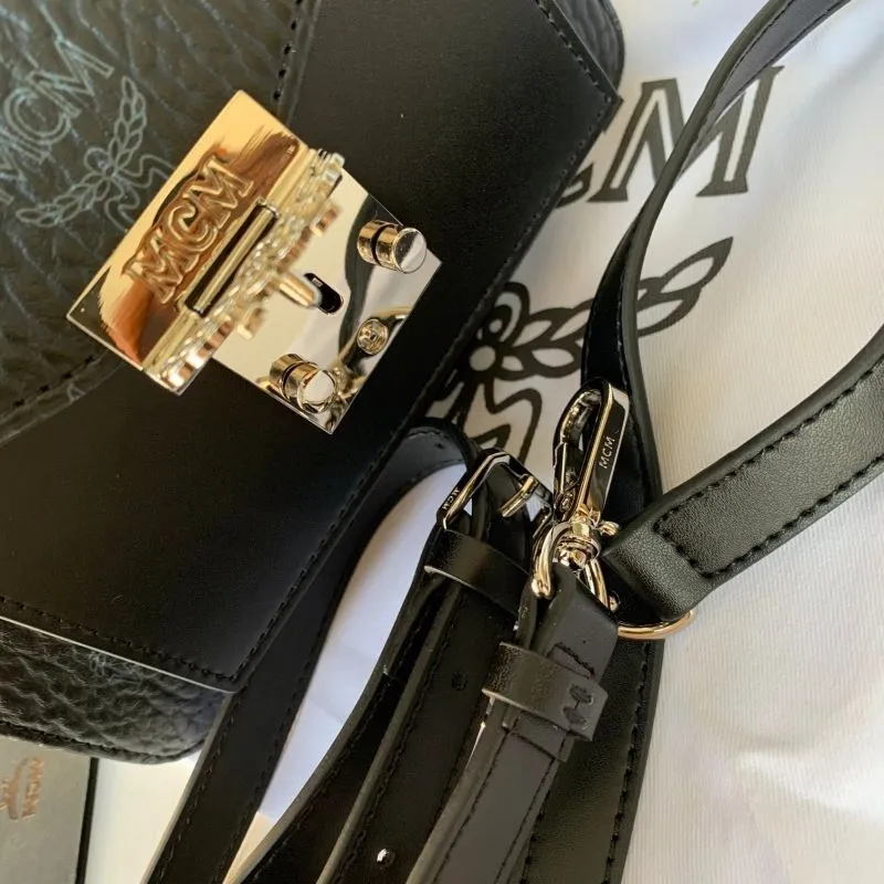 MCM Black Satchel Crossbody Bag - Image 8