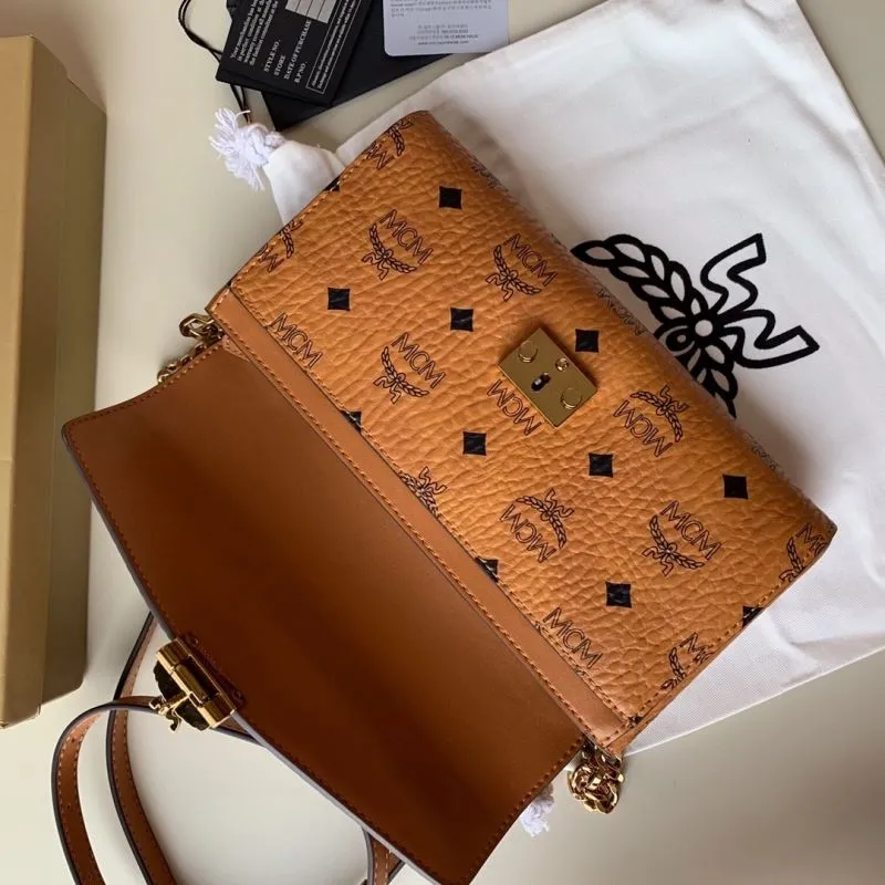 MCM Cognac Satchel Crossbody Bag - Image 5