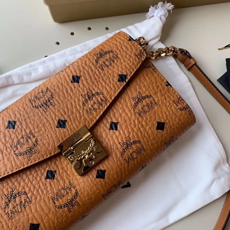 MCM Cognac Satchel Crossbody Bag - Image 7