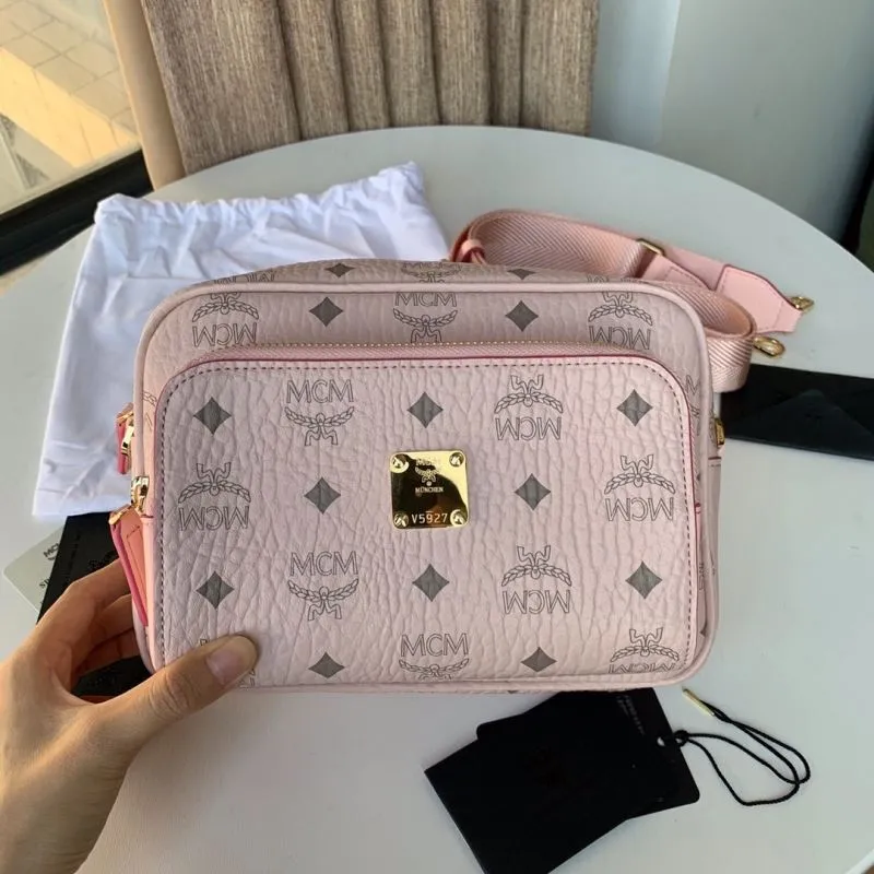 Alternative view of MCM Pink Crossbody Satchel Bag V5927