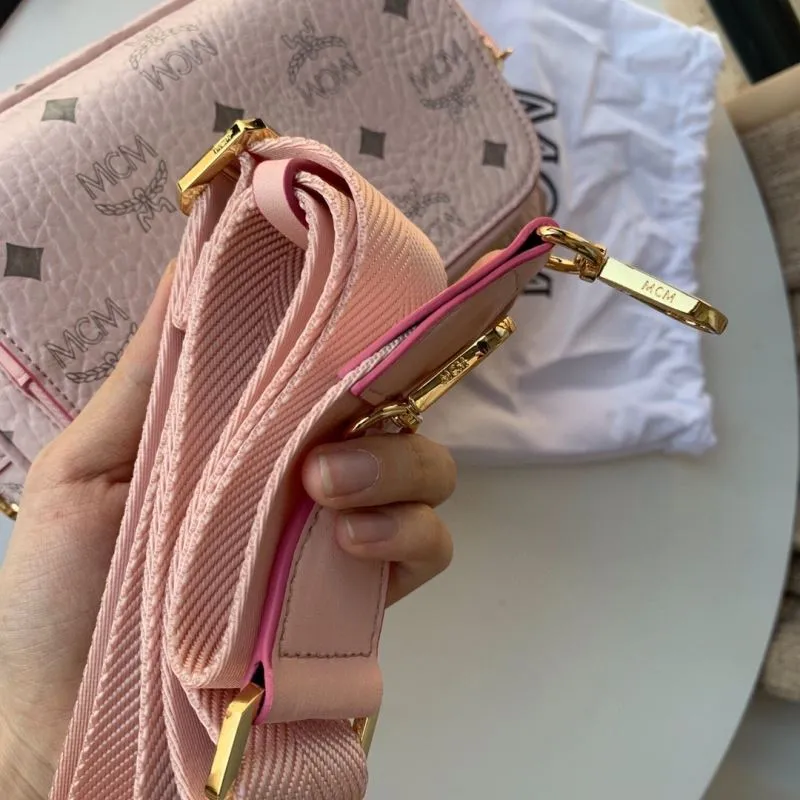 MCM Pink Crossbody Satchel Bag V5927 - Image 7