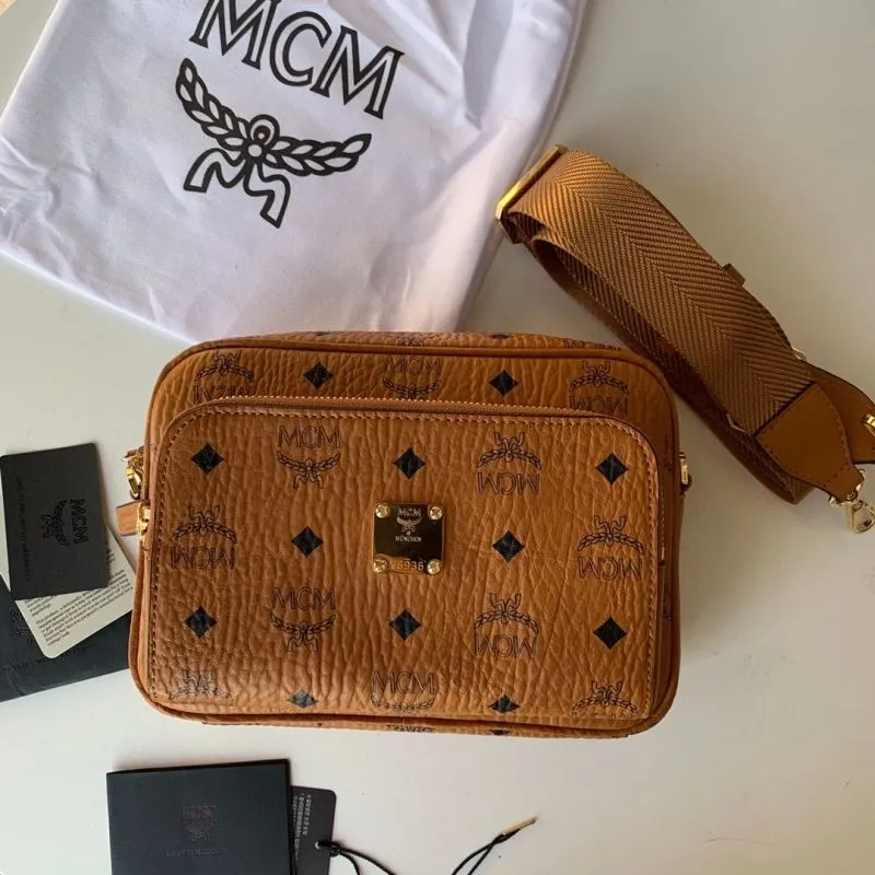 MCM Cognac Crossbody Satchel Bag 88