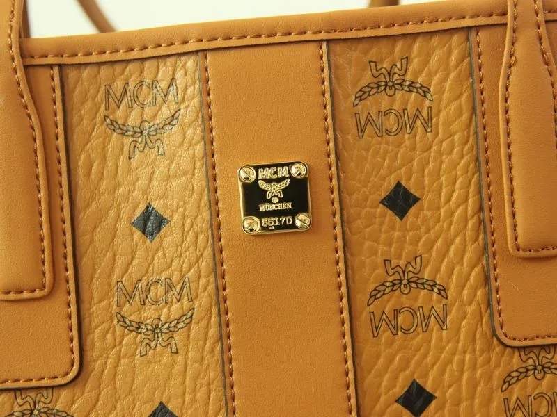 MCM Cognac Tote Bag with Small Pouch - Image 7