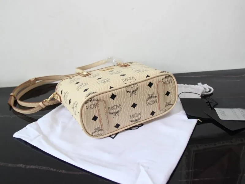 MCM Beige Mini Crossbody Tote Bag - Image 4