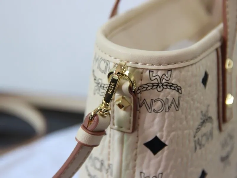 MCM Beige Mini Crossbody Tote Bag - Image 6
