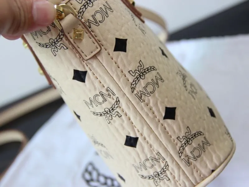 MCM Beige Mini Crossbody Tote Bag - Image 7