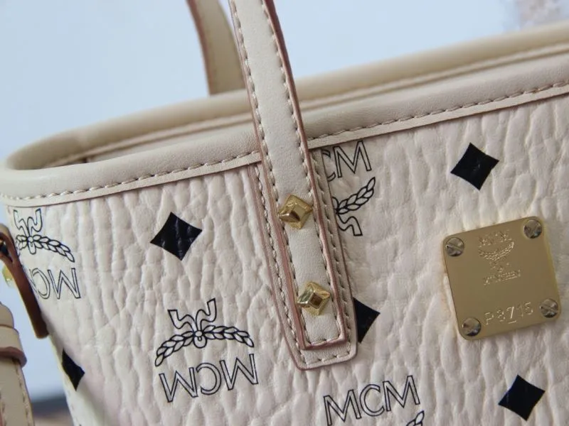MCM Beige Mini Crossbody Tote Bag - Image 8