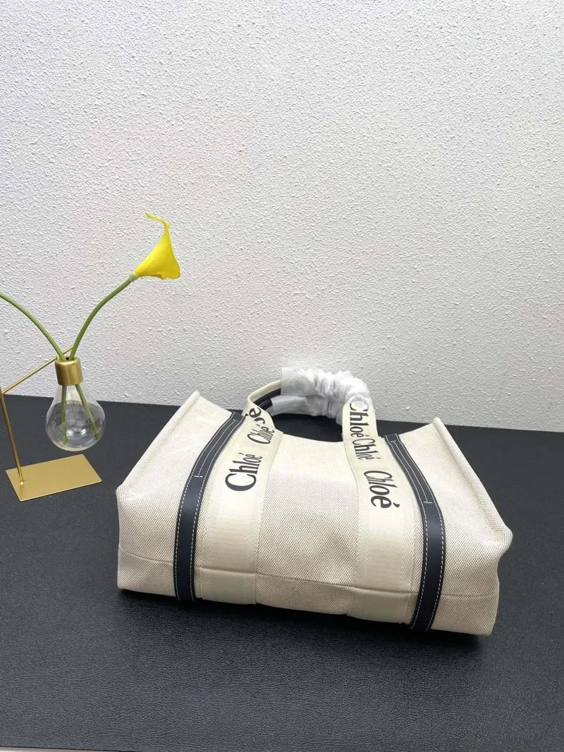 Chloe Beige Canvas Tote Bag Size 36 - Image 6
