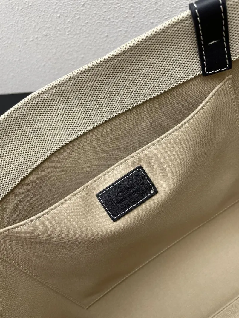 Chloe Beige Canvas Tote Bag Size 36 - Image 8