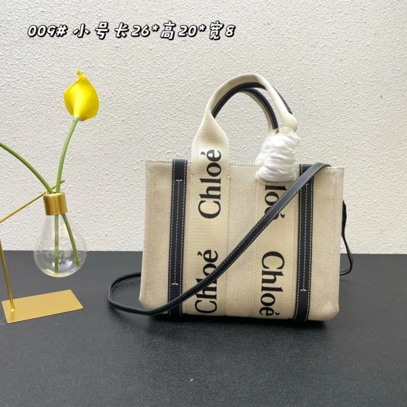 Chloe Small Beige Canvas Tote Bag 009 - Image 3