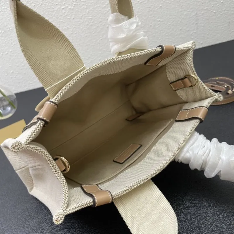 Chloe Small Beige Canvas Tote Crossbody Bag - Image 8