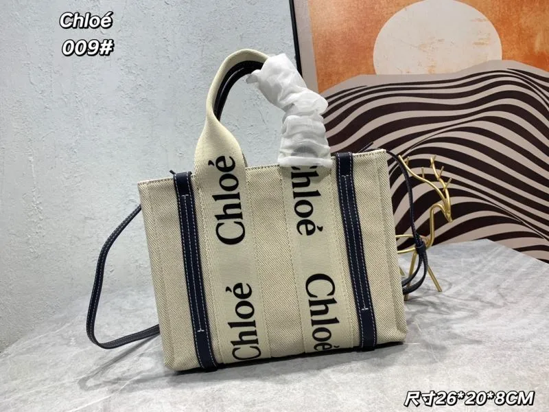 ChloƩ 009 Beige Canvas Crossbody Tote Bag - Image 3