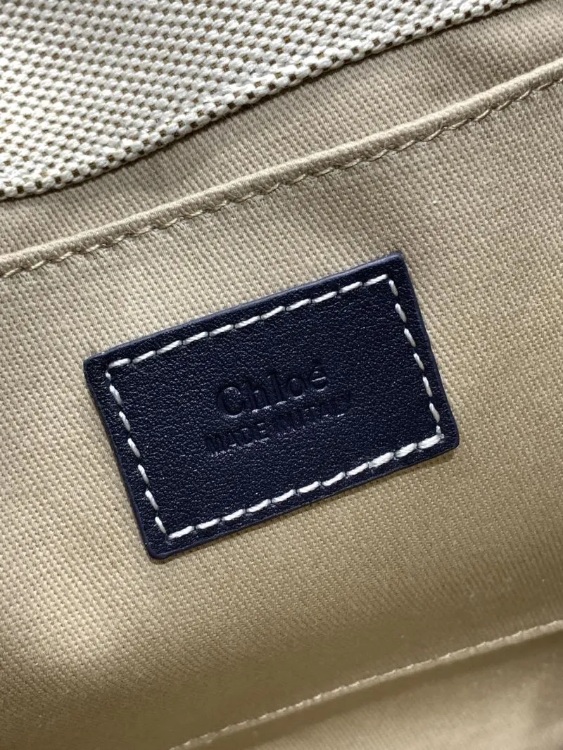 ChloƩ 009 Beige Canvas Crossbody Tote Bag - Image 9
