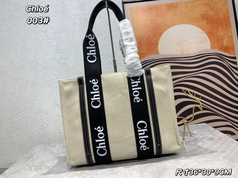 ChloƩ 003 Beige Canvas Tote Bag - Image 3