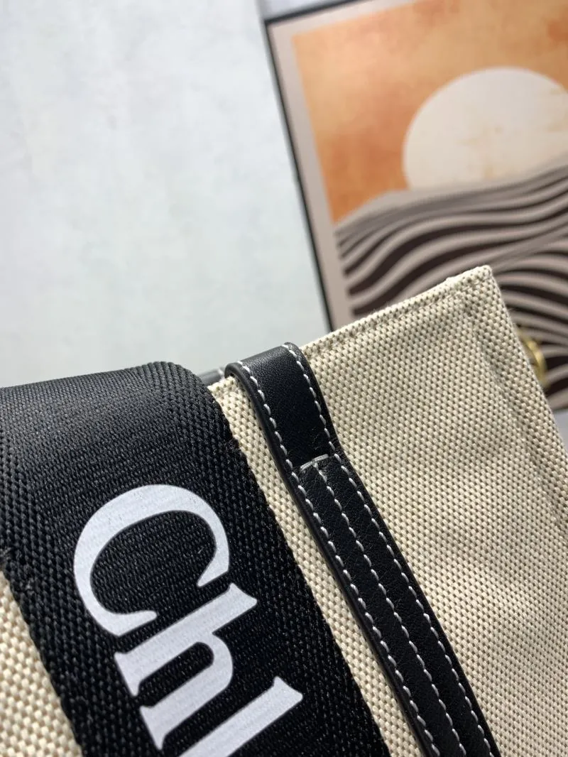 ChloƩ 003 Beige Canvas Tote Bag - Image 5