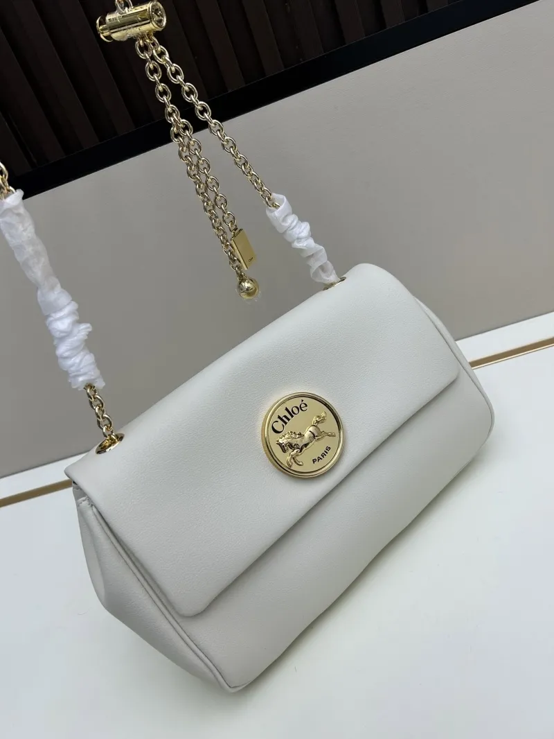Chloe White Leather Satchel Bag 08916 - Image 3