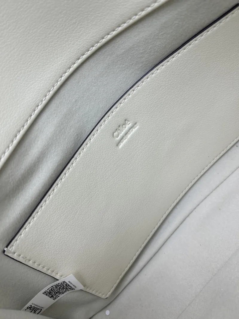 Chloe White Leather Satchel Bag 08916 - Image 8