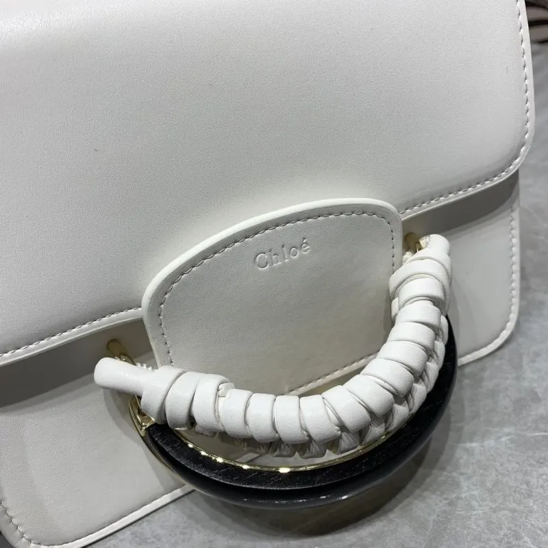 Chloe White Crossbody Satchel Bag - Image 4