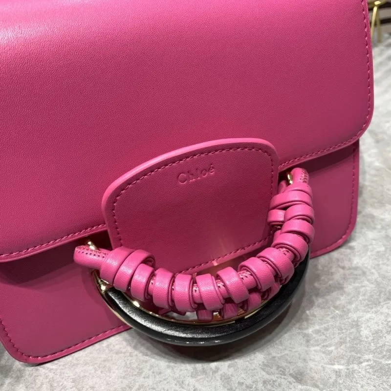 Chloe Fuchsia Leather Crossbody Bag - Image 4