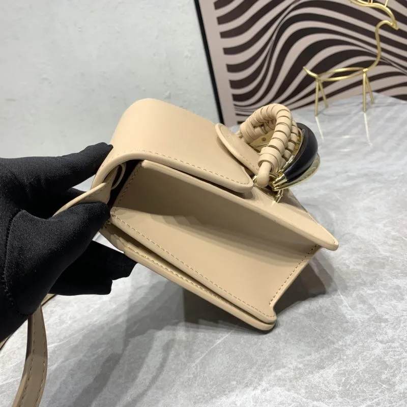 Chloe Beige Satchel Crossbody Bag - Image 6