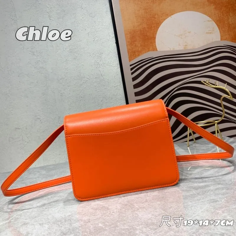Chloe Orange Crossbody Satchel Bag - Image 3