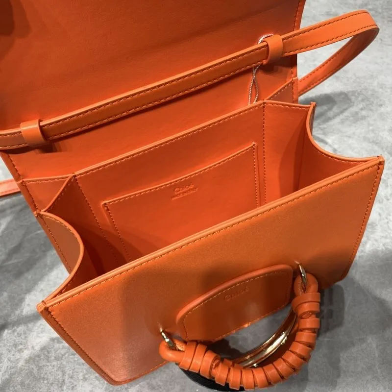 Chloe Orange Crossbody Satchel Bag - Image 8