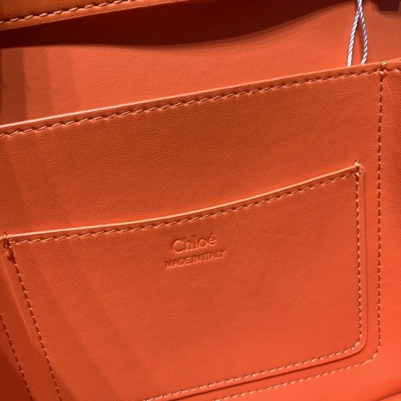 Chloe Orange Crossbody Satchel Bag - Image 9