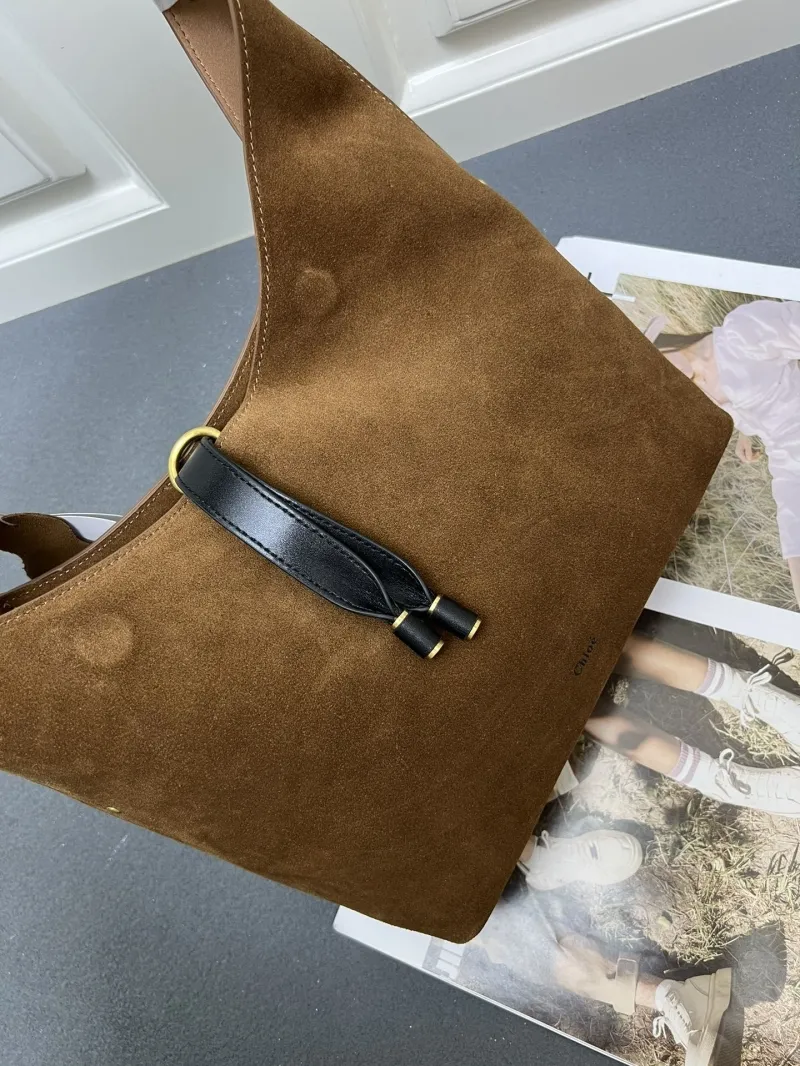 Chloe Brown Suede Hobo Bag H08873 - Image 6