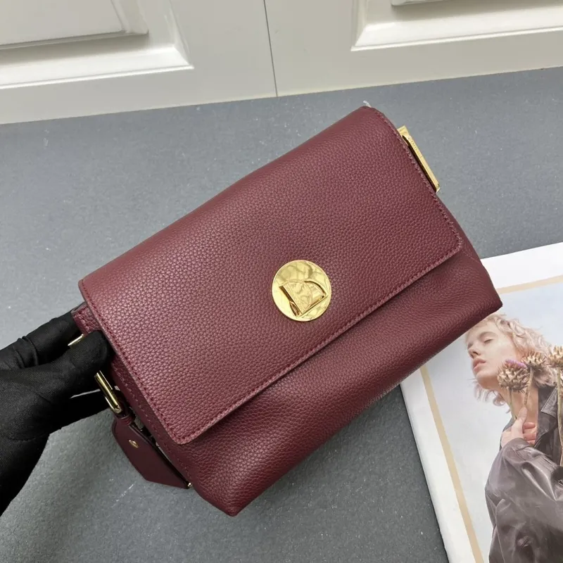 Coccinelle H08891 Maroon Leather Satchel Crossbody Bag - Image 4