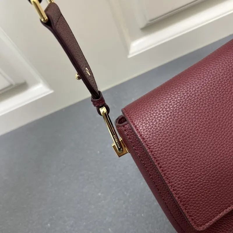 Coccinelle H08891 Maroon Leather Satchel Crossbody Bag - Image 7