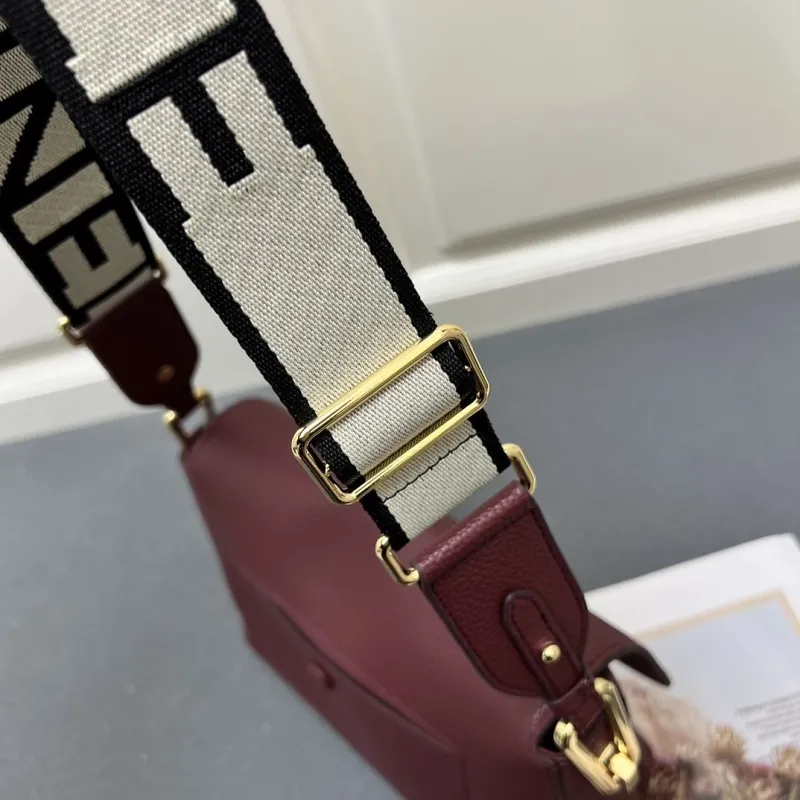 Coccinelle H08891 Maroon Leather Satchel Crossbody Bag - Image 8