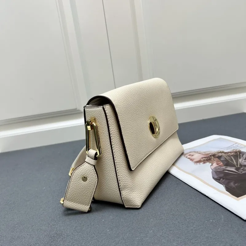 COCCINELLE Cream Leather Crossbody Satchel Bag H08891 - Image 6
