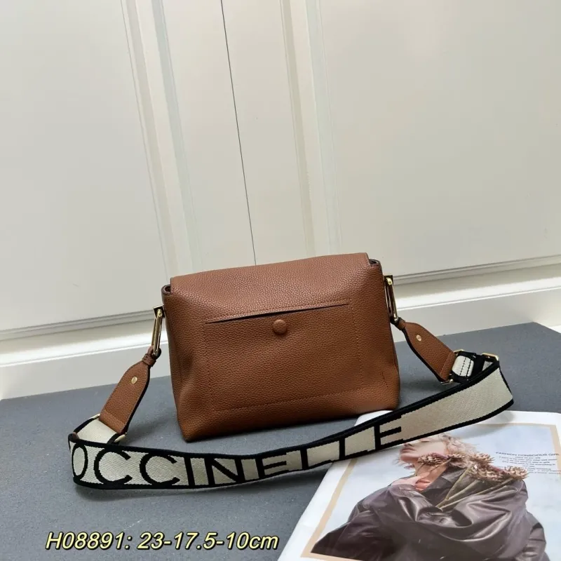 COCCINELLE Brown Leather Satchel Crossbody Bag H08891 - Image 3
