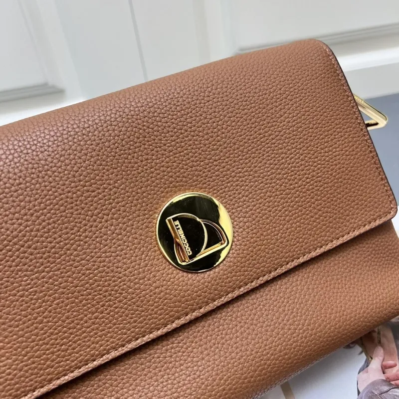 COCCINELLE Brown Leather Satchel Crossbody Bag H08891 - Image 5