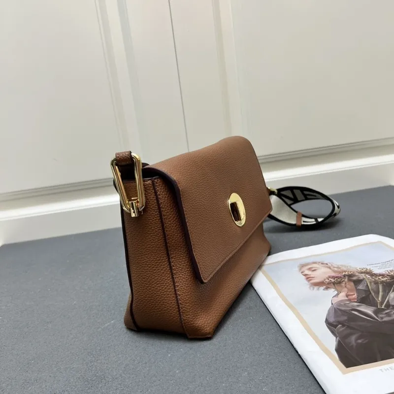 COCCINELLE Brown Leather Satchel Crossbody Bag H08891 - Image 6