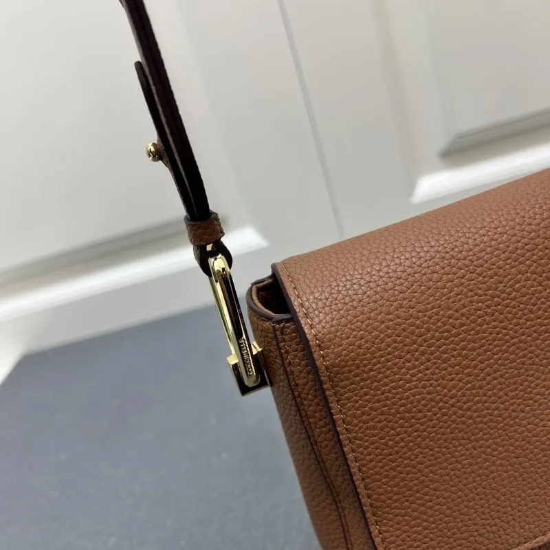 COCCINELLE Brown Leather Satchel Crossbody Bag H08891 - Image 7