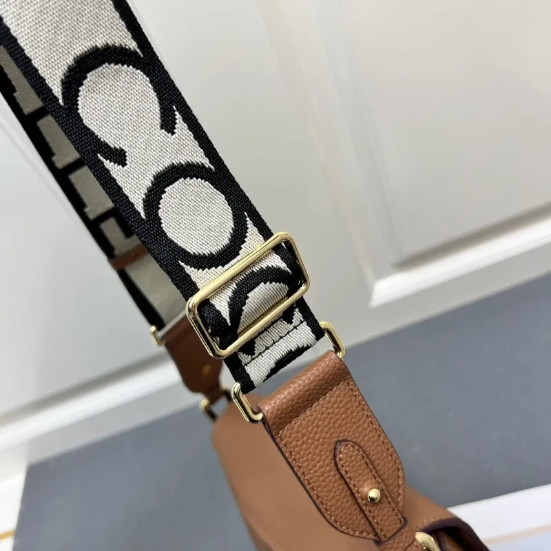 COCCINELLE Brown Leather Satchel Crossbody Bag H08891 - Image 8
