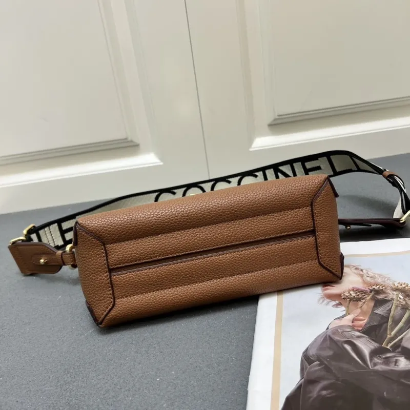 COCCINELLE Brown Leather Satchel Crossbody Bag H08891 - Image 9