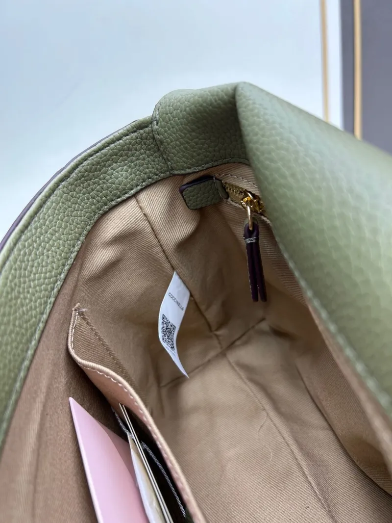 Coccinelle Olive Green Crossbody Satchel Bag - Image 8