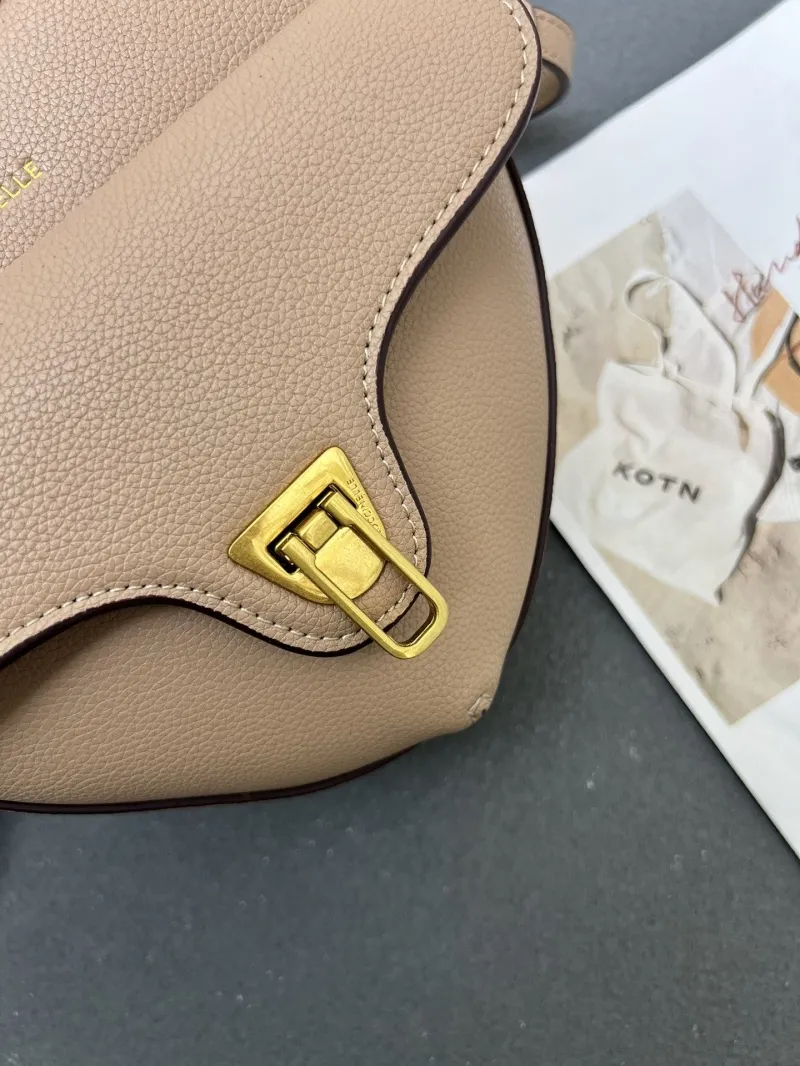 Coccinelle H08881 Beige Heart Crossbody Satchel Bag - Image 5