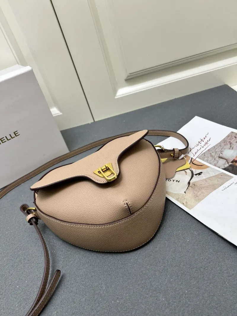 Coccinelle H08881 Beige Heart Crossbody Satchel Bag - Image 8