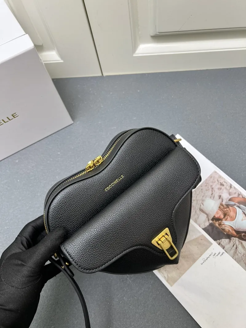 Coccinelle Black Heart Shaped Crossbody Bag H08881 - Image 3